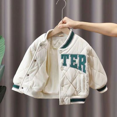 男童加绒外套宝宝秋冬2025棉服儿童新款加厚洋气保暖棒球棉衣