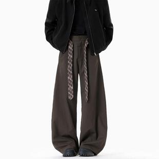 西裤宽松阔腿休闲弯刀裤秋冬季直筒运动春秋长裤春秋加绒厚卫裤男