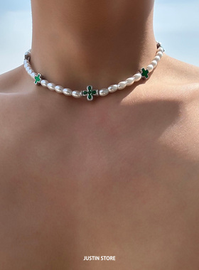 原创设计串珠拼接十字架项链