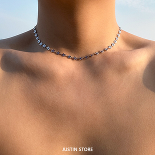 韩系小雏菊项链男生高级感小花朵锁骨链夏日小众个性百搭男链