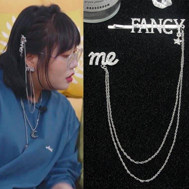时尚长款流苏字母边夹耳钉女