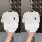 T恤男潮韩版 2025夏季 ins 上衣时尚 潮流休闲透气短袖 新款 刺绣半截袖