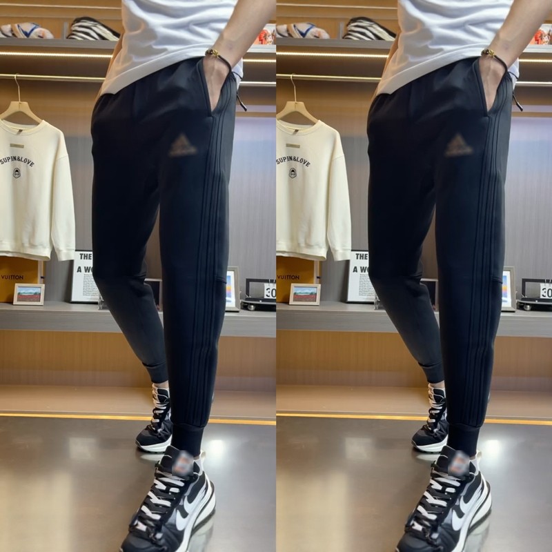 2026年秋冬季节新款小脚裤加绒加厚卫裤男士时尚潮流百搭休闲长裤