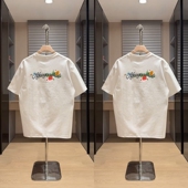 新款 时尚 薄款 2025夏季 潮流立体发泡印花刺绣帅气短袖 男士 休闲半袖