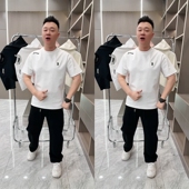 潮流休闲透气半袖 2025年夏季 男潮ins T恤男士 时尚 新款 刺绣简约短袖