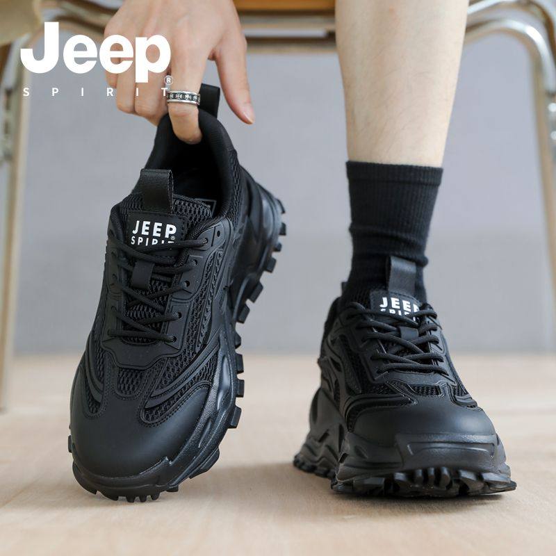 jeep吉普官方正品黑色老爹鞋