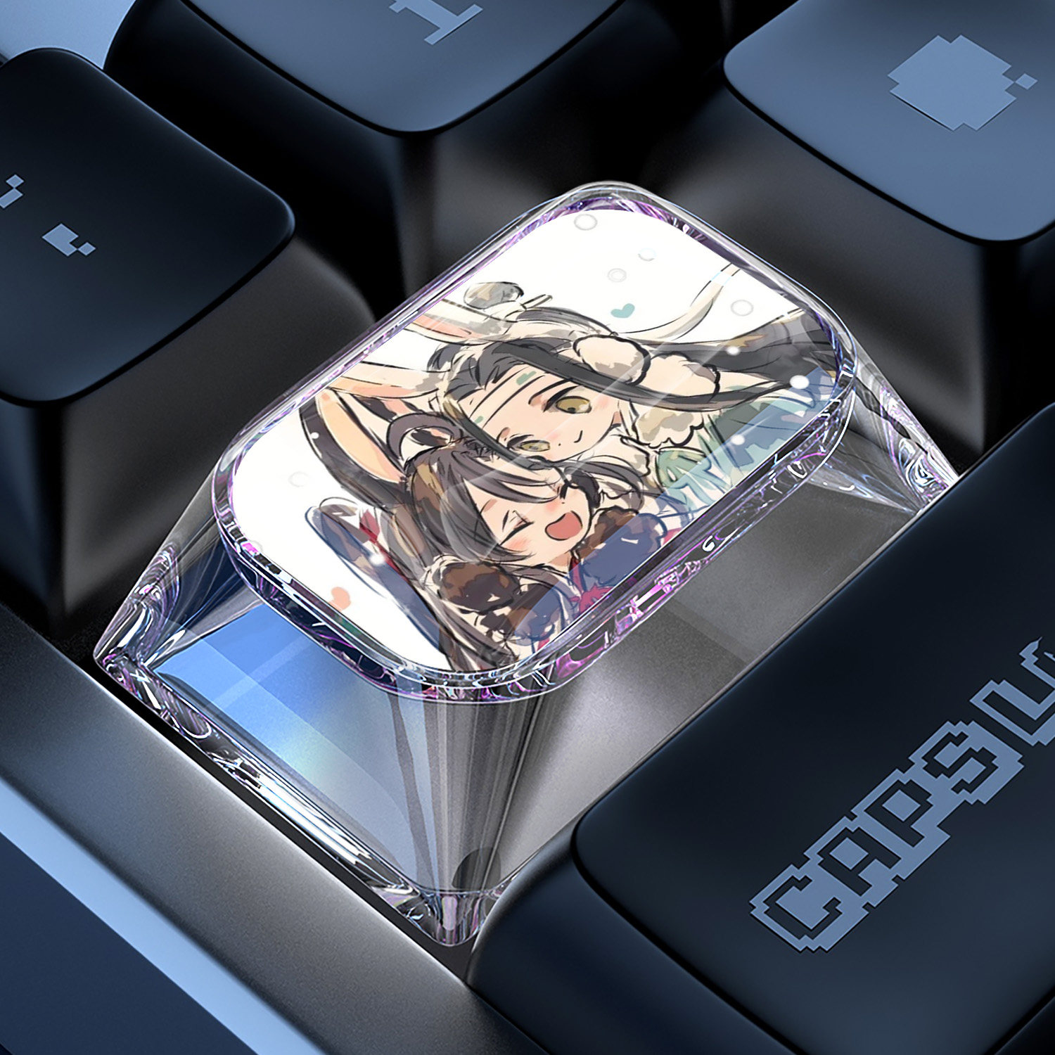 thumbnail for Tab keycaps, single Modao Zushi cartoon anime Lan Wangji, Wei Wuxian mechanical keyboard 1.5U glue keycaps