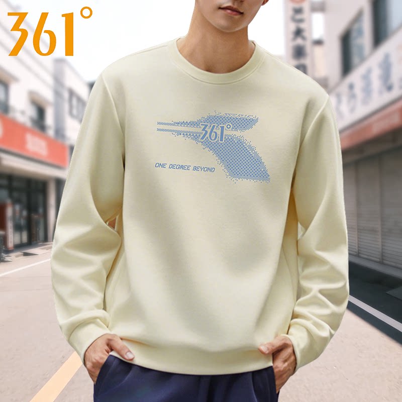 361度运动卫衣男2026春季新款圆领套头衫长袖运动服情侣休闲上衣
