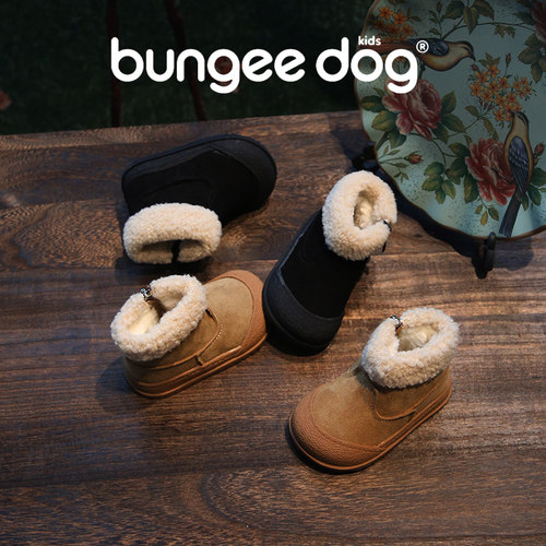 儿童雪地靴真皮宝宝棉鞋