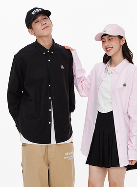 Ravenous秋冬新款R仔绣标基础长袖衬衫宽松休闲男女同款潮牌