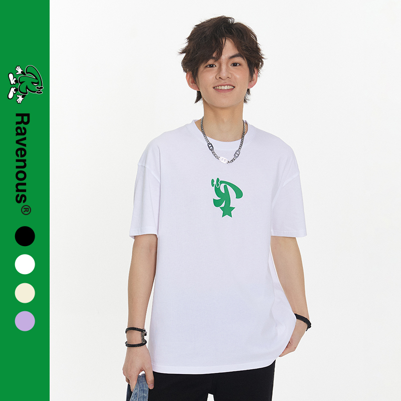 【杨紫丁禹兮同款】Ravenous/瑞伐 R星基础短袖T恤男女同款