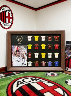 卡卡小罗伊布马尔蒂尼球衣徽章相框足球周边送男友生日圣诞节礼物