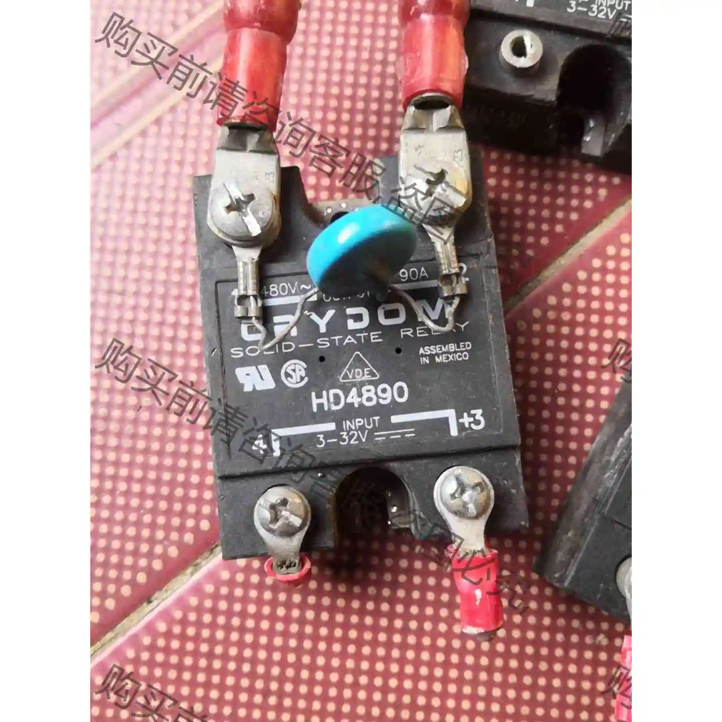 HD4890，快达固态继电器，90A，480V，3-32控制 议价产品 原装拆