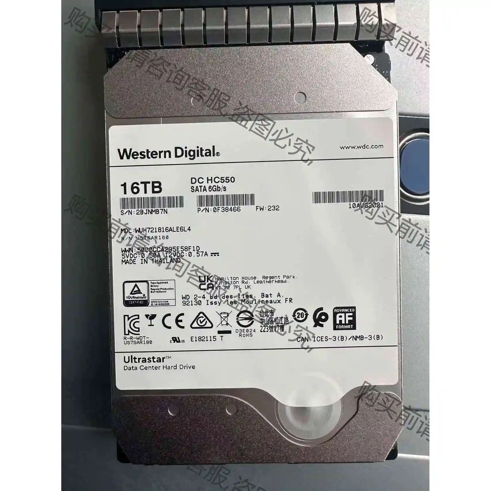 西数 16T SATA 硬盘HC550 WUH721816 议价产品 原装拆机功能完好