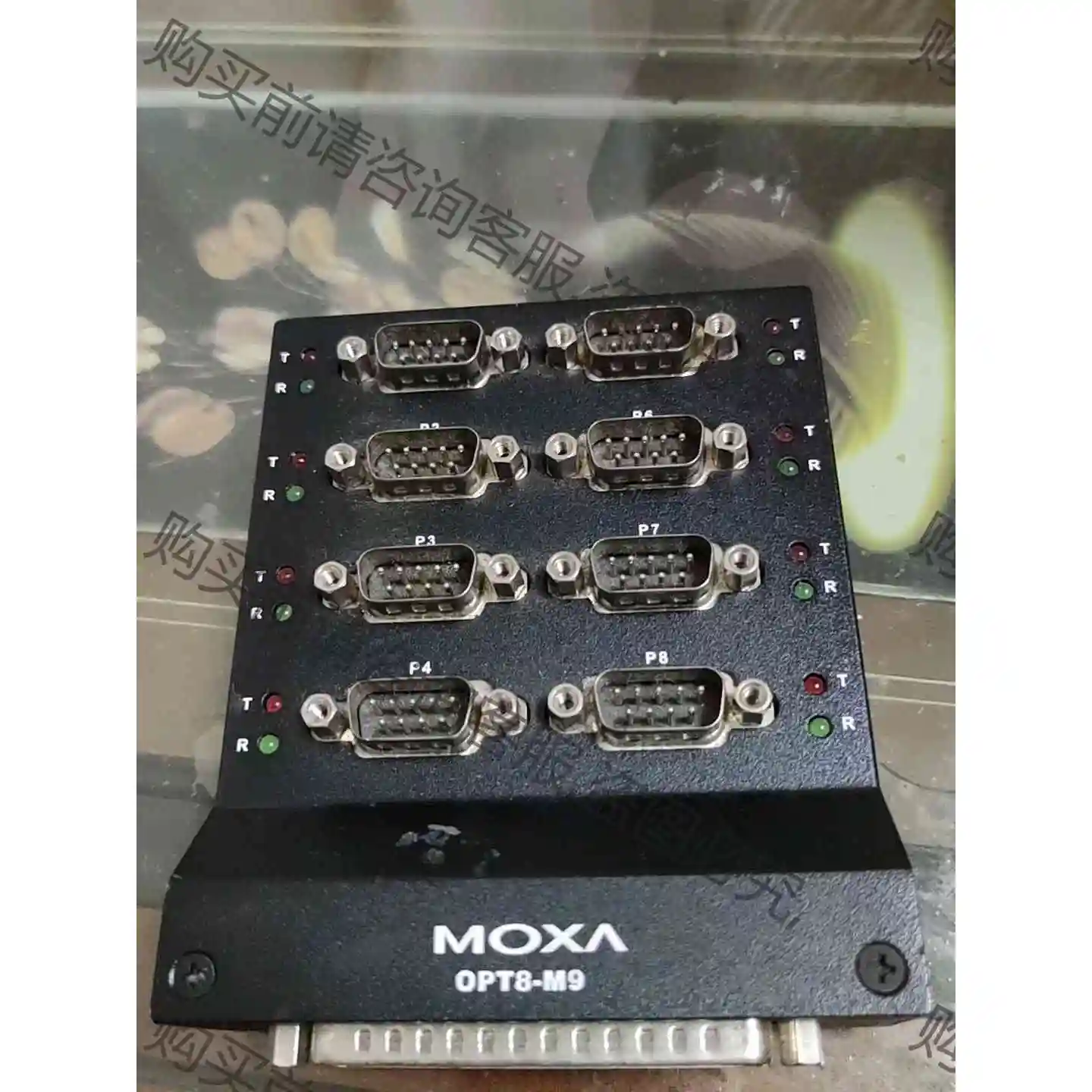 MOXA OPT8-M9 多串口盒 V1.1 转接口 台湾摩 议价产品 原装拆机功