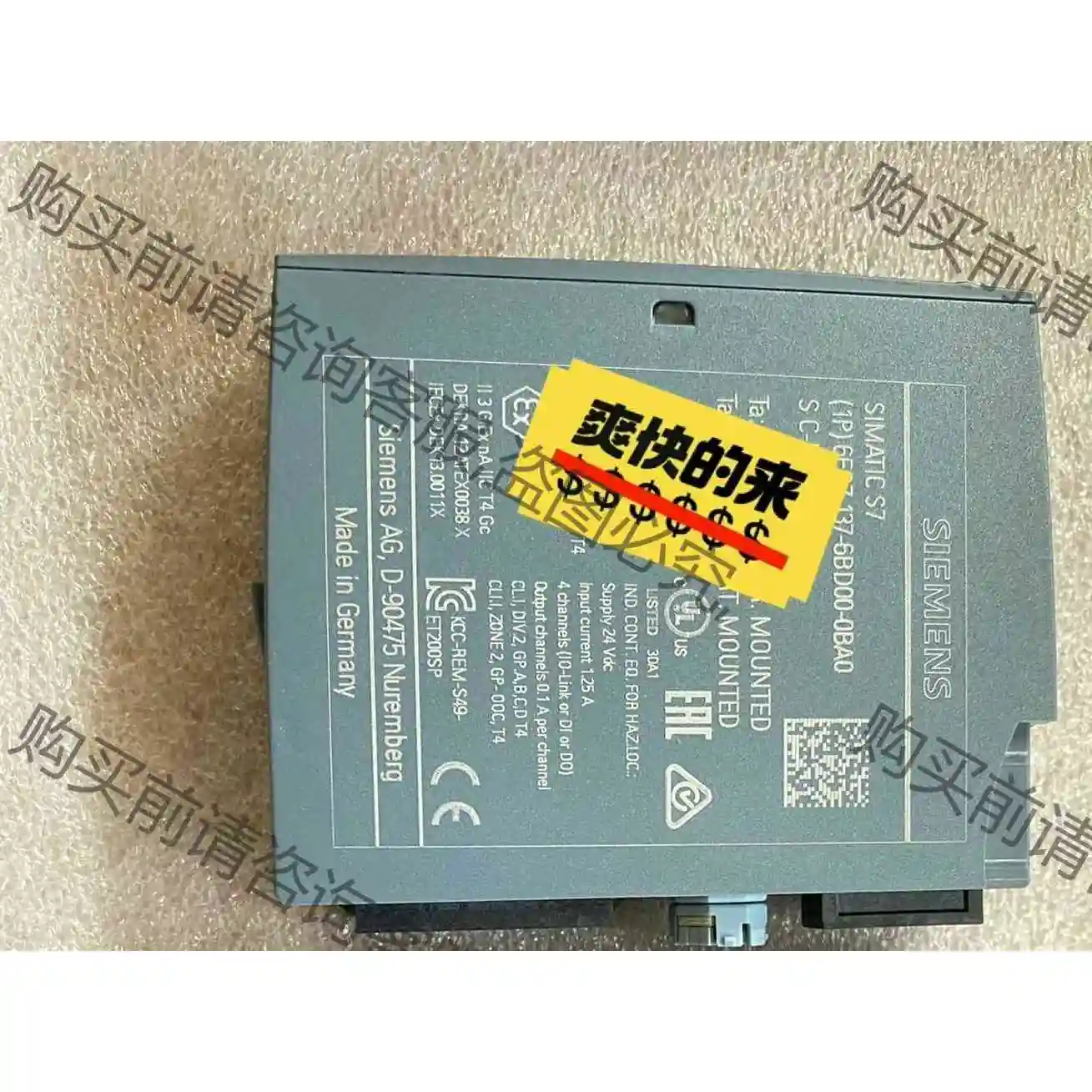 SIEMENS/西门zi6ES7137-6BD00-0BA0西 议价产品 原装拆机功能完好