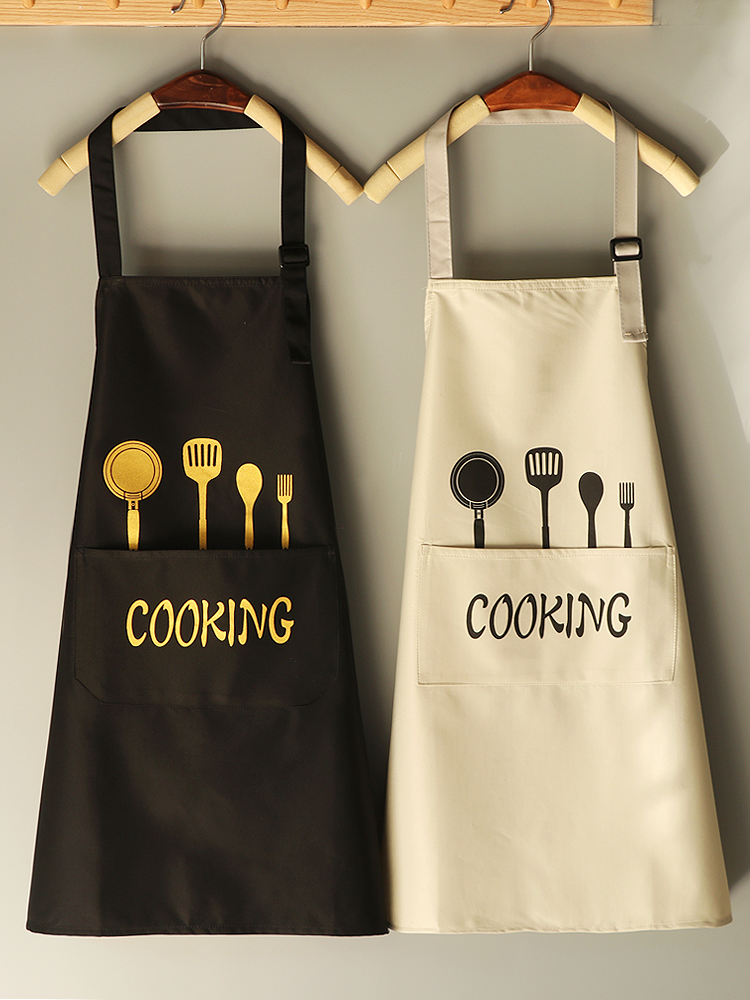 日本正品MUJIE围裙家用厨房防水防油女时尚可擦手韩版成人工作做