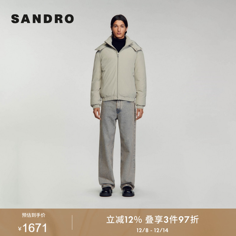 法式休闲短款连帽棉服夹克外套