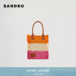 SANDRO 多彩植物材料托特背提包SFASA01296 Outlets24夏季 女士时尚