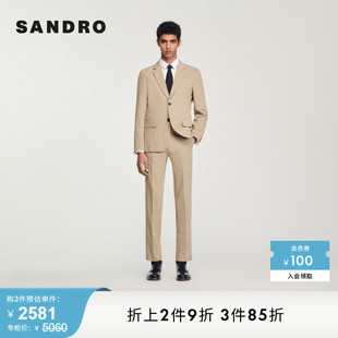 法式 外套SHPVE00776 商务通勤直筒合体纯色西装 Outlet男装 SANDRO