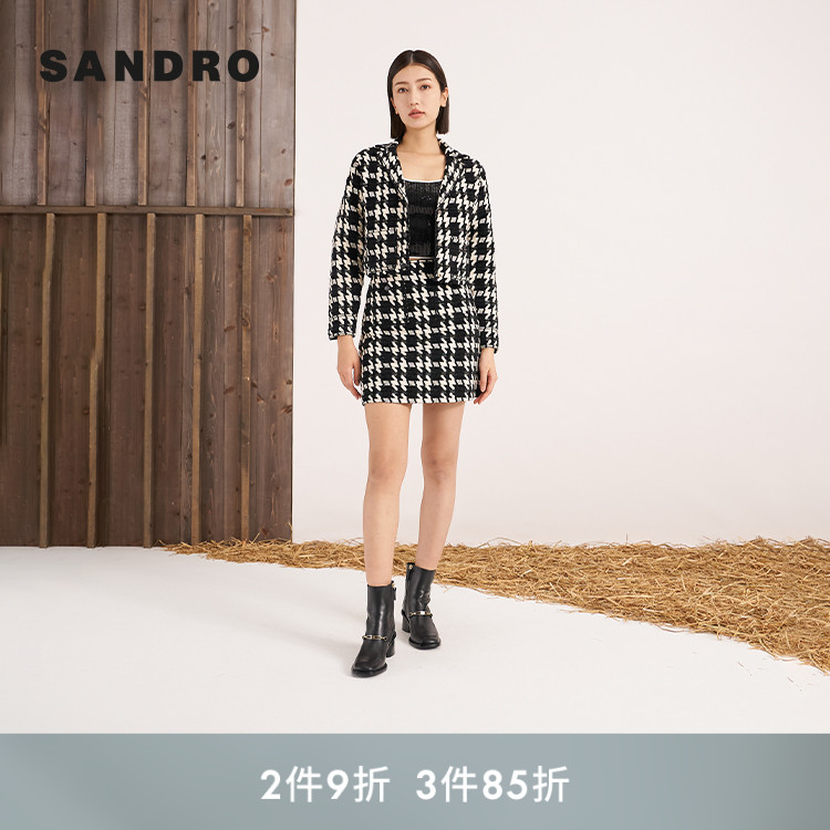 SANDRO法式短款秋季外套翻领