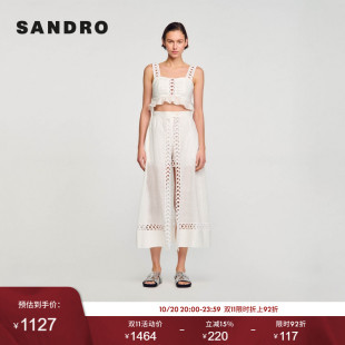 博主同款 女装 法式 时尚 半身裙 SANDRO 优雅简约A字长款 Outlets秋季