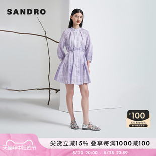 法式 优雅紫色亚麻衬衫 Outlet夏季 式 连衣裙SFPRO02904 女装 SANDRO