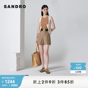 SANDROOutlet女装 花朵针织背心马甲上衣SFPCA00805 优雅无袖 法式