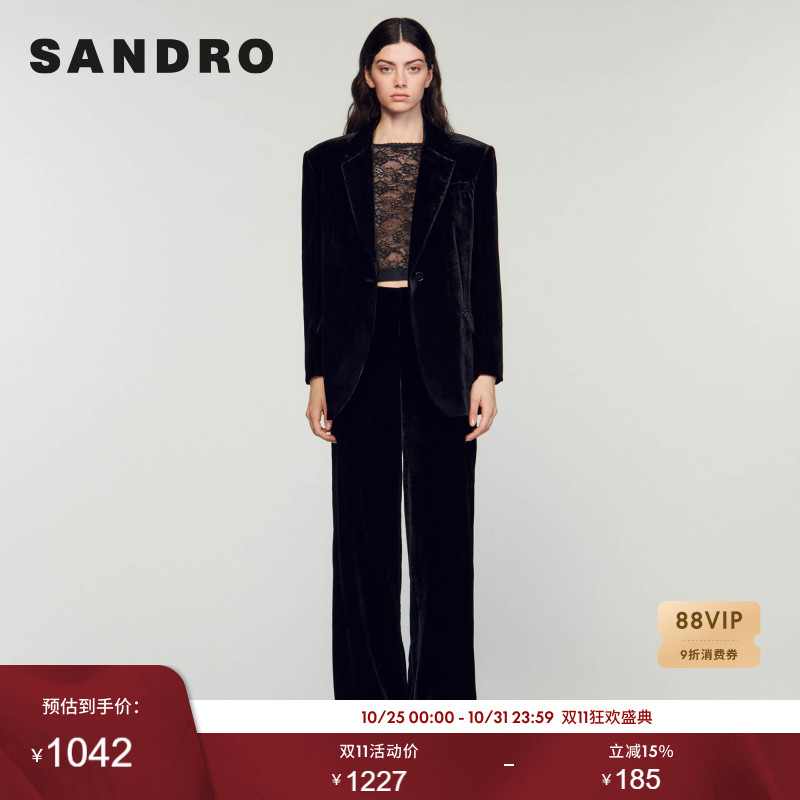 SANDRO黑色秋冬西装外套