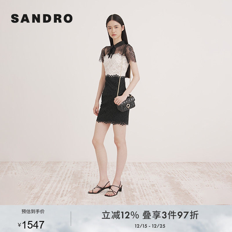 SANDRO法式蕾丝优雅连衣裙