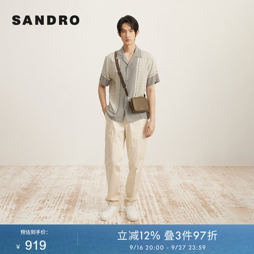 时尚棋盘格设计 门襟纽扣开合 休闲直筒版型