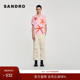 Outlets秋冬男装 法式 时尚 SANDRO 休闲简约清新海星印花衬衫 上衣