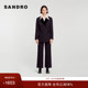 Outlets经典 气质时尚 款 SANDRO 女装 法式 拼接戗驳领黑色西装 外套