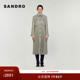 Outlets经典 气质时尚 款 SANDRO 女装 法式 百褶假两件长款 大衣外套