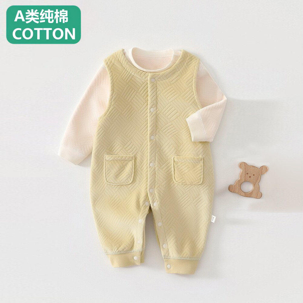 A类甄选男宝冬天外出套装超萌洋连身衣/爬服/哈衣