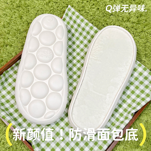 新款 防滑面包鞋 底冰条线勾鞋 eva加厚软底材料 手工编织毛线棉拖鞋