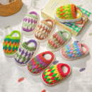 diy钩织冰条线材料包冬季 手工钩针编织宝宝可爱毛线拖鞋 儿童勾鞋