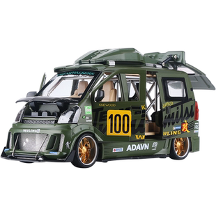 仿真1/24荣光改装版合金车模仿真面包车男孩汽车模型秋名山赛车