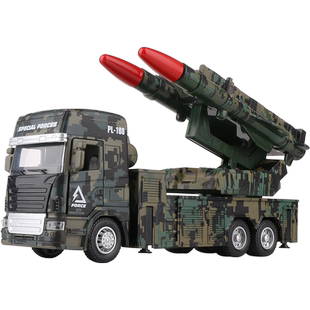 合金导弹车玩具火箭炮导弹发射车仿真模型儿童炮弹车可发射迫击炮