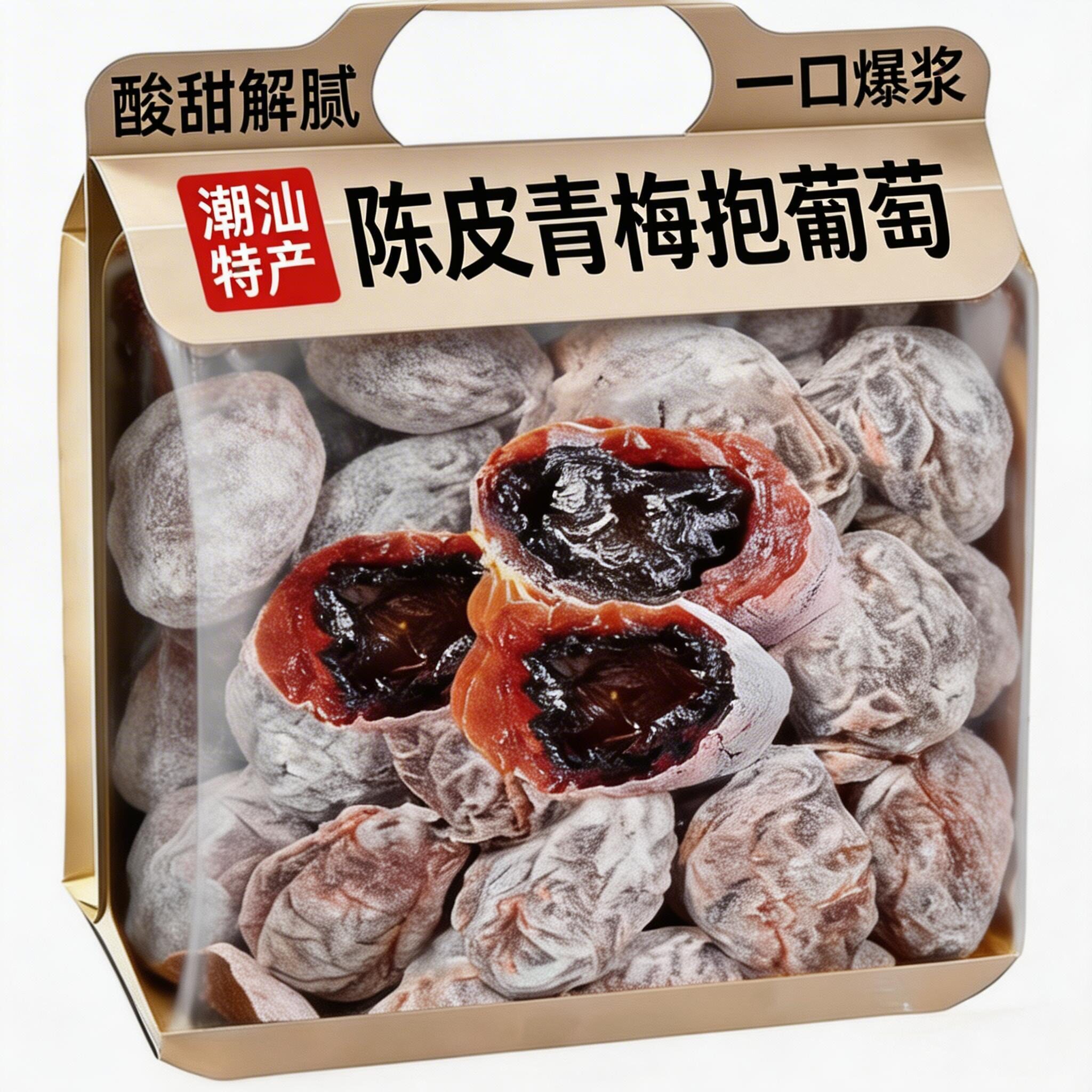 潮汕陈皮葡萄梅子爆浆青梅抱葡萄夹心酸甜无核果脯蜜饯葡萄干零食