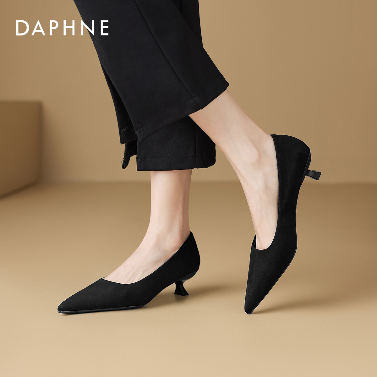 黑色高跟鞋女细跟尖头单鞋