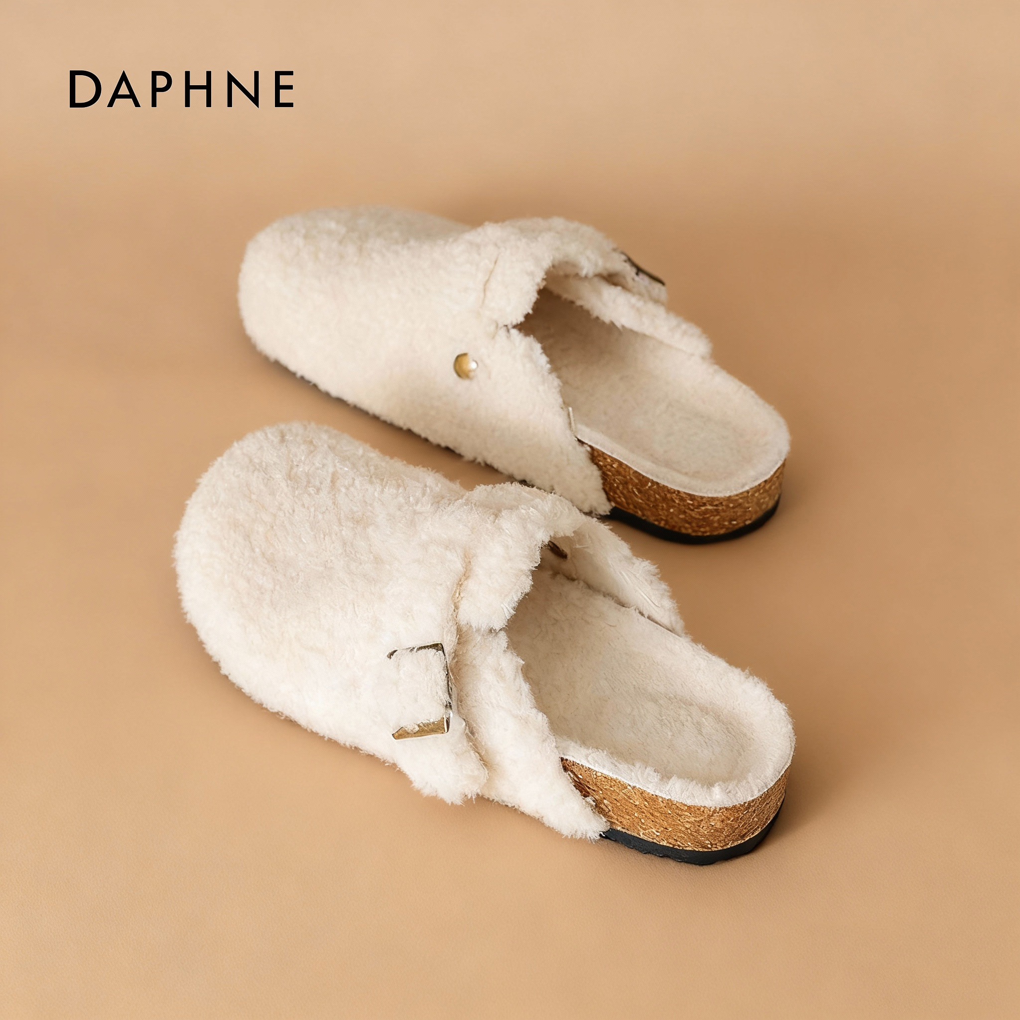 达芙妮加绒勃肯鞋女冬季包头毛毛半拖鞋外穿厚底保暖棉鞋2025新款,女鞋,勃肯鞋/软木鞋,淘宝优惠券,粉丝福利购,淘宝优惠卷