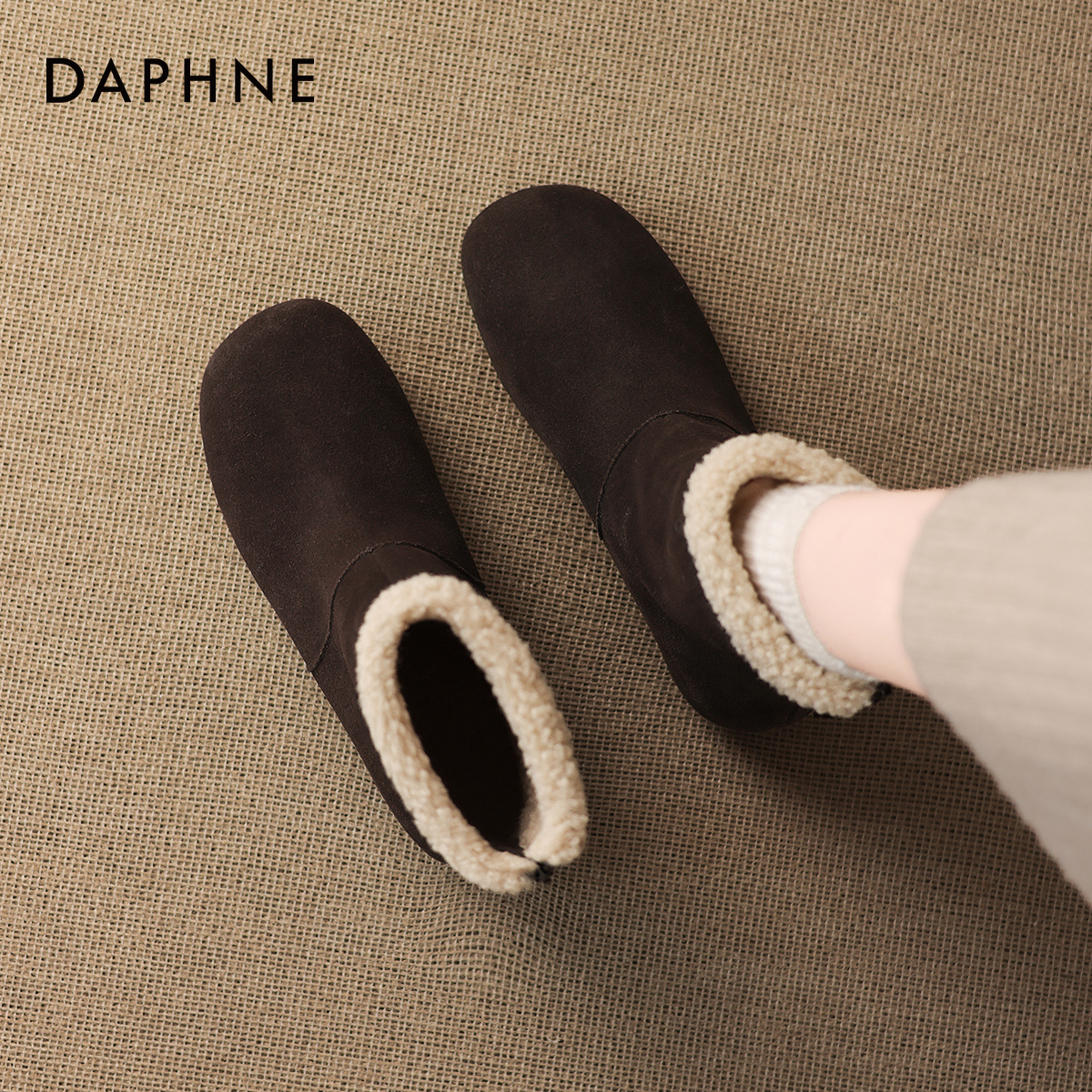 加绒加厚雪地短筒靴毛毛棉鞋