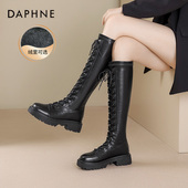 达芙妮长筒靴女骑士靴女时尚 2025长靴女秋冬黑色高筒长靴女靴鞋 子