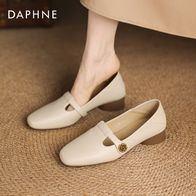 不累脚浅口山茶花米色法式通勤