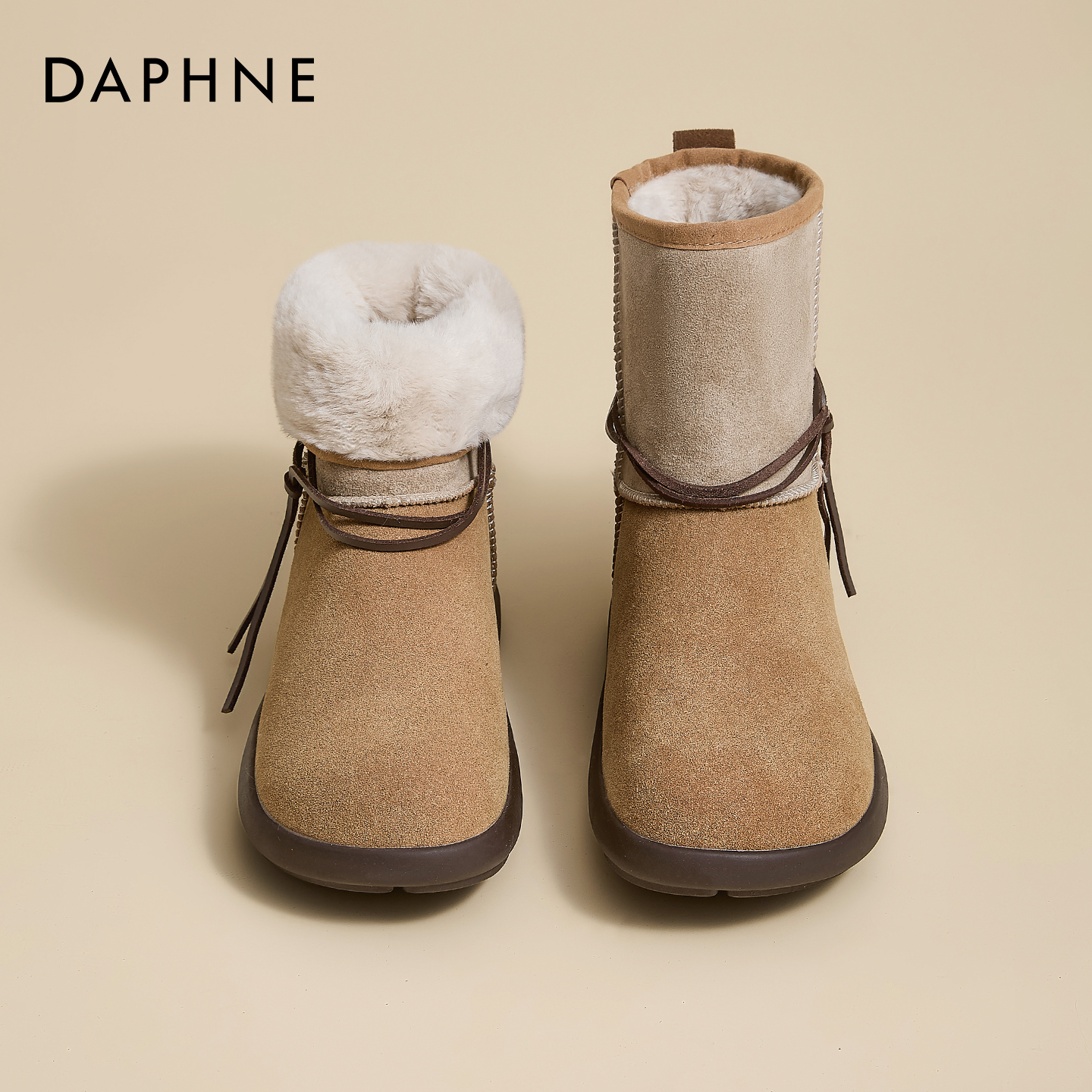 达芙妮加绒短靴雪地靴