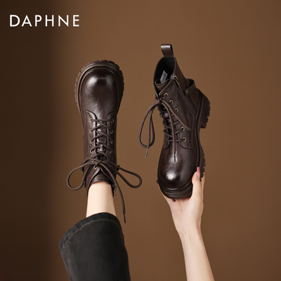 英伦风厚底马丁靴女款黑色骑士靴