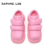 百搭厚底面包鞋 DAPHNELAB达芙妮棒棒糖魔术贴小皮鞋 女2024新款 女