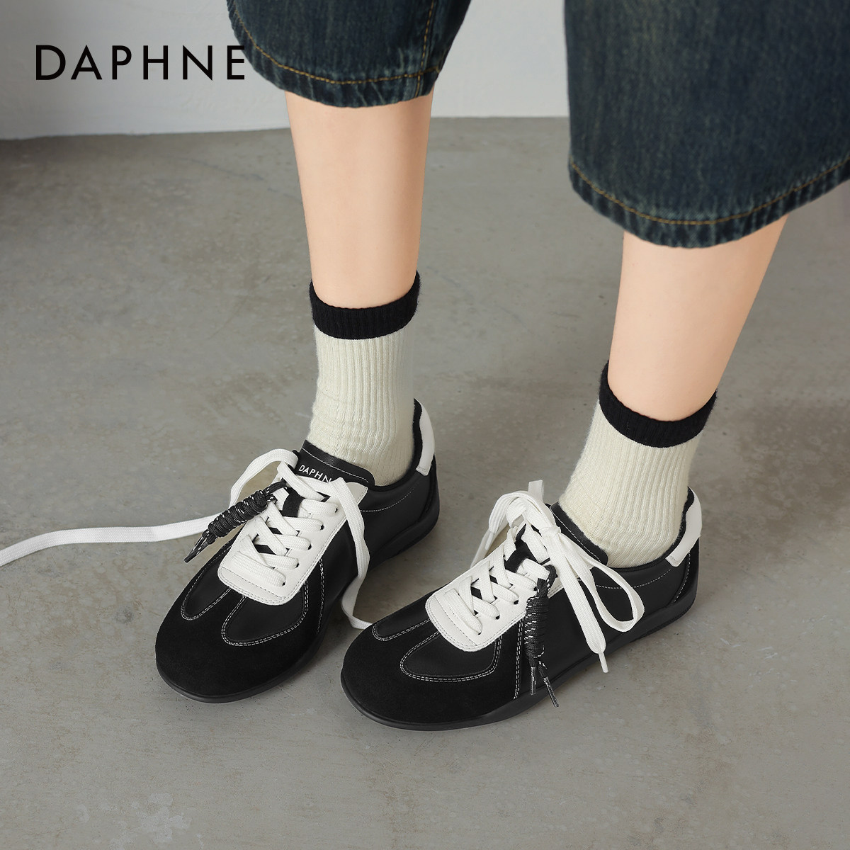 达芙妮德训鞋女2026新款复古棕色平底运动休闲鞋户外轻便百搭女鞋,女鞋,时尚休闲鞋,淘宝优惠券,粉丝福利购,淘宝优惠卷