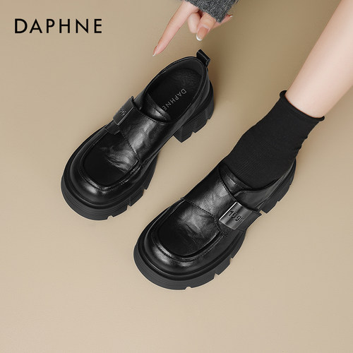 达芙妮通勤乐福鞋女厚底增高单鞋